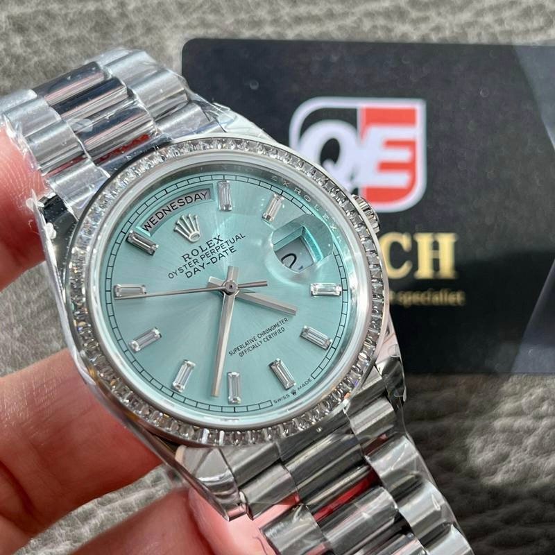 Rolex Day-Date m128396TBR 36mm Ice Blue diamond-set Dial Diamond Bezel (36mm) Super Clone