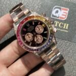 Rolex Daytona 116595RBOW Rainbow Black Dial Rose Gold Super Clone