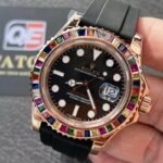 Rolex Yacht-Master 116695SATS Rainbow Sapphire Bezel "HARIBO" Black Dial 40mm Super Clone