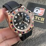 Rolex Yacht-Master 116695SATS Rainbow Sapphire Bezel "HARIBO" Black Dial 40mm Super Clone