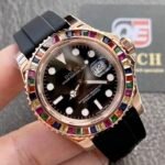 Rolex Yacht-Master 116695SATS Rainbow Sapphire Bezel "HARIBO" Black Dial 40mm Super Clone