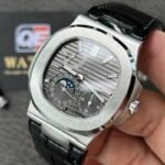 Patek Nautilus 5712G-001 Moonphase Power reserve with Gray Dial Leather strap(40mm) Super Clone