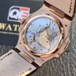 Patek Nautilus 5712R-001 Rose Gold with Black-brown Dial Moonphase Leather strap(40mm) Super Clone