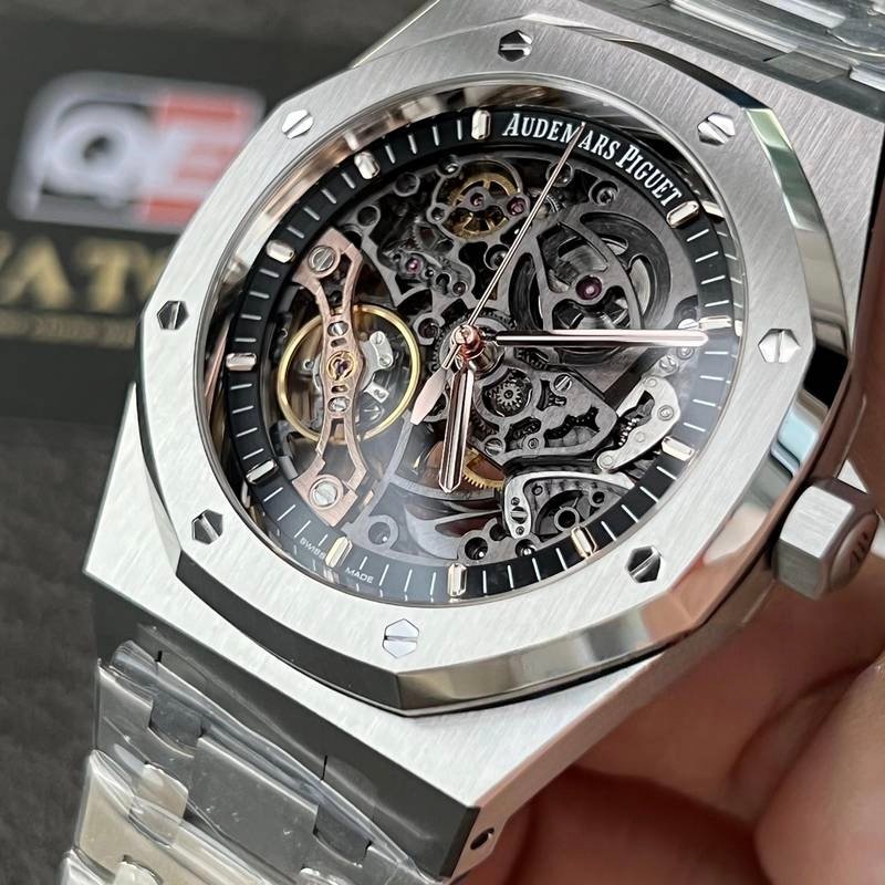 Audemars Piguet Royal Oak 15407ST.OO.1220ST.01 Grey Openworked Dial 41Mm Stainless Steel Super Clone