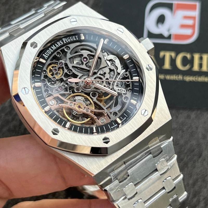 Audemars Piguet Royal Oak 15407ST.OO.1220ST.01 Grey Openworked Dial 41Mm Stainless Steel Super Clone