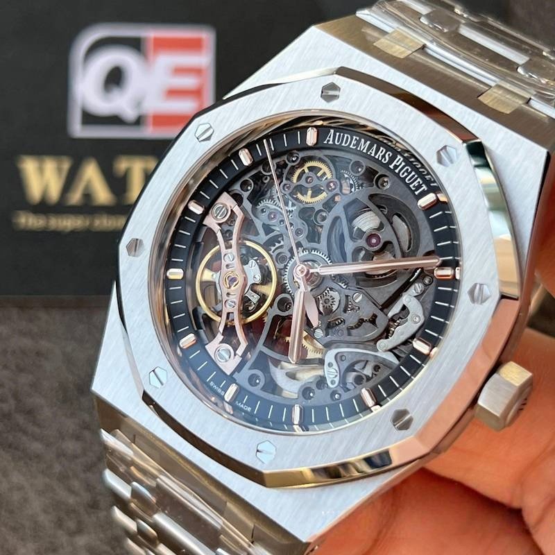 Audemars Piguet Royal Oak 15407ST.OO.1220ST.01 Grey Openworked Dial 41Mm Stainless Steel Super Clone