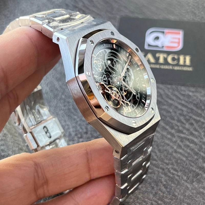 Audemars Piguet Royal Oak 15407ST.OO.1220ST.01 Grey Openworked Dial 41Mm Stainless Steel Super Clone