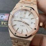 Audemars Piguet Royal Oak 15454OR.GG.1259OR.01 Frosted Gold White Dial (37mm) Super Clone