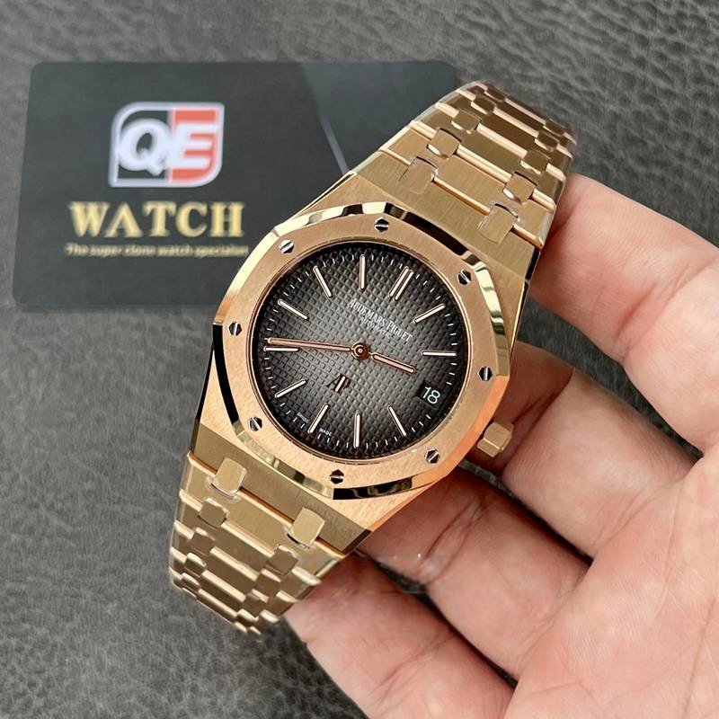 Audemars Piguet Royal Oak Jumbo 16202OR.OO.1240OR.02 Rose gold Smoked grey Dial (39mm) Super Clone