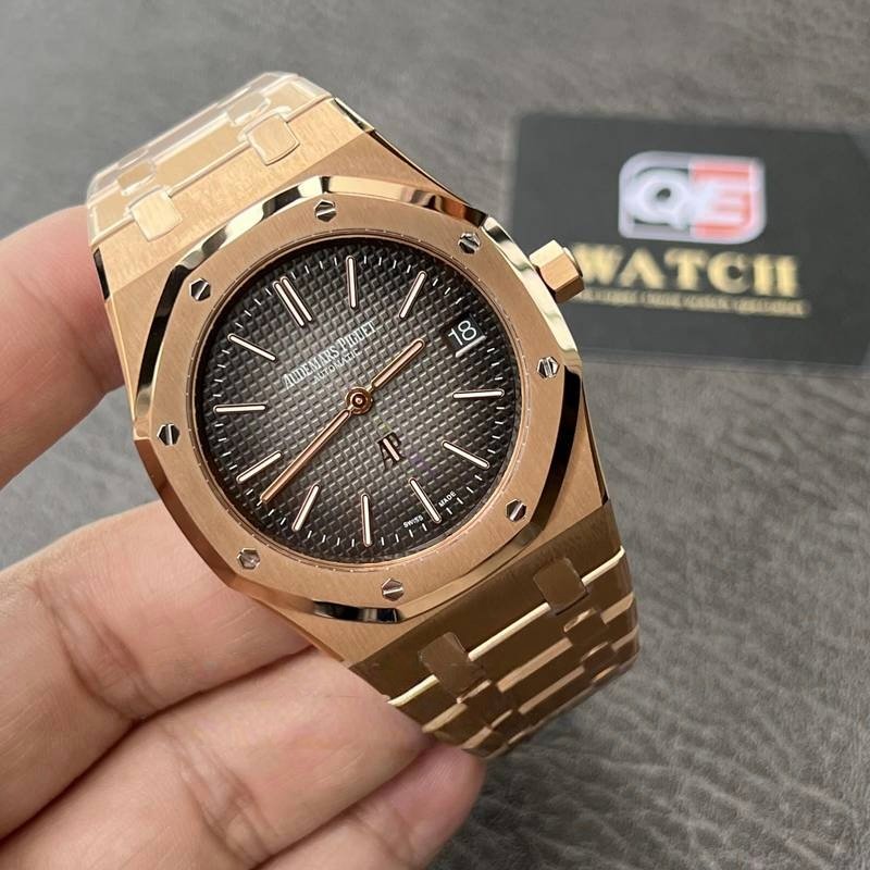 Audemars Piguet Royal Oak Jumbo 16202OR.OO.1240OR.02 Rose gold Smoked grey Dial (39mm) Super Clone