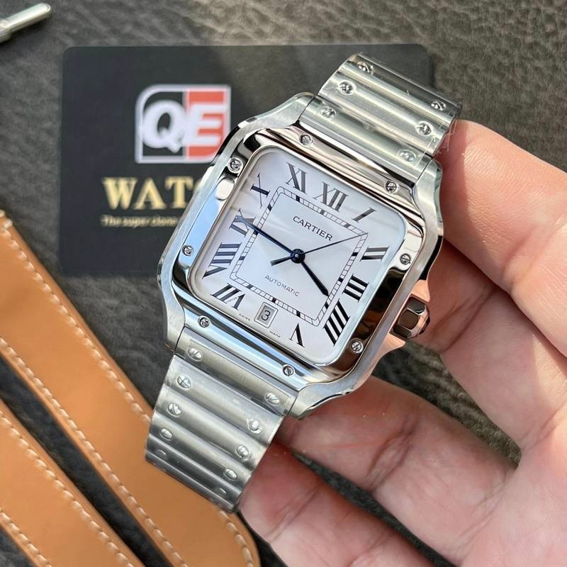 Cartier Santos Large Stainless Steel with White Dial (40mm) Super Clone