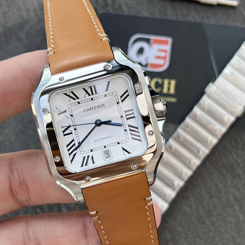 Cartier Santos Large Stainless Steel with White Dial (40mm) Super Clone