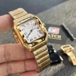 Cartier Santos Medium Yellow Gold with White Dial (35mm) Super clone