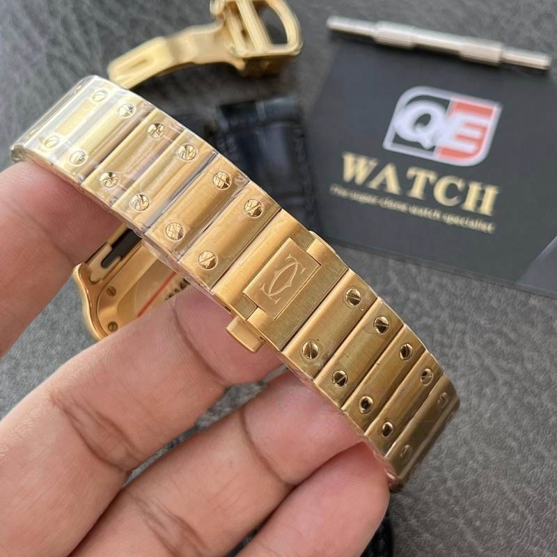 Cartier Santos Medium Yellow Gold with White Dial (35mm) Super clone