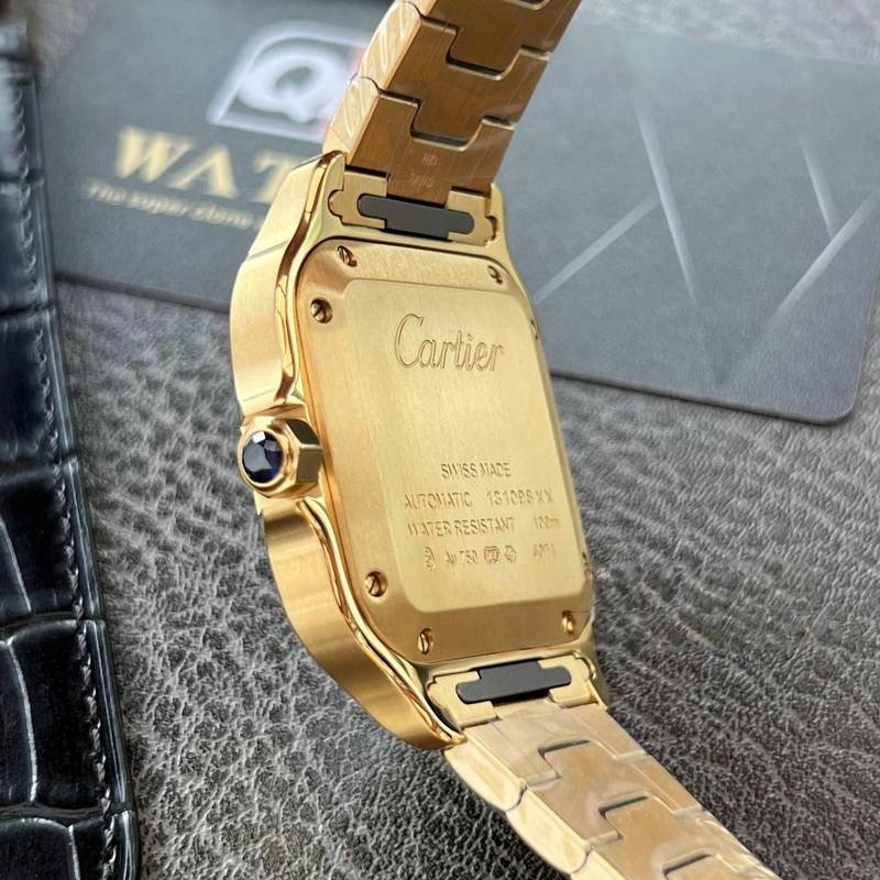 Cartier Santos Medium Yellow Gold with White Dial (35mm) Super clone