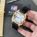 Cartier Santos Medium Yellow Gold with White Dial (35mm) Super clone