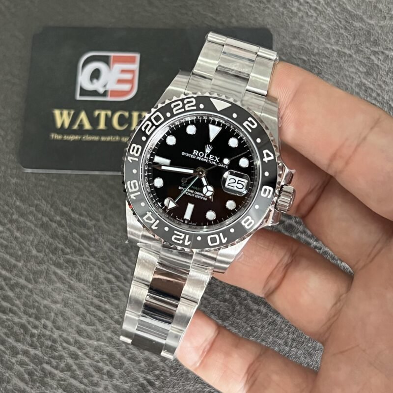 Rolex Bruce Wayne GMT Master II 126710grnr-0004 Black/Grey two-tone ceramic bezel Stainless Steel on Oyster (40mm) Super Clone