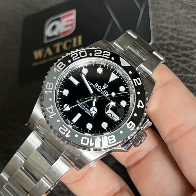 Rolex Bruce Wayne GMT Master II 126710grnr-0004 Black/Grey two-tone ceramic bezel Stainless Steel on Oyster (40mm) Super Clone