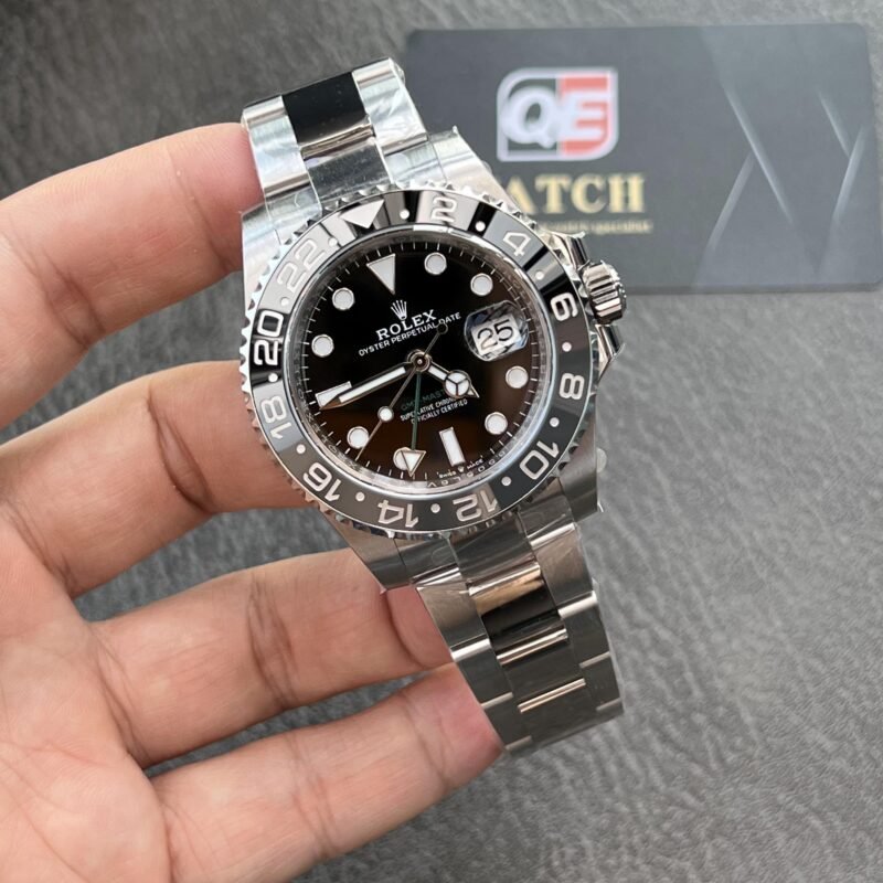 Rolex Bruce Wayne GMT Master II 126710grnr-0004 Black/Grey two-tone ceramic bezel Stainless Steel on Oyster (40mm) Super Clone