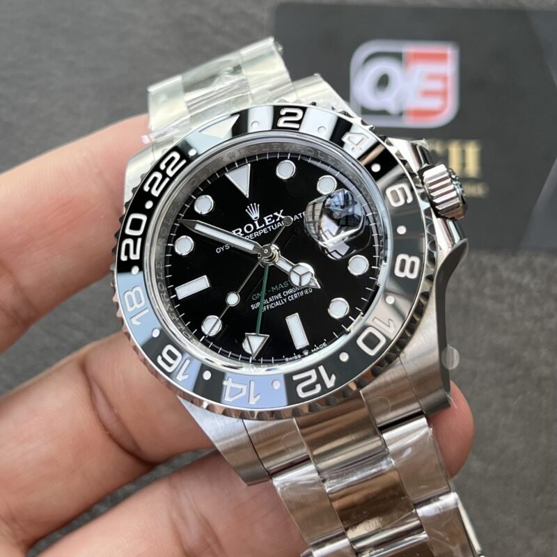 Rolex Bruce Wayne GMT Master II 126710grnr-0004 Black/Grey two-tone ceramic bezel Stainless Steel on Oyster (40mm) Super Clone