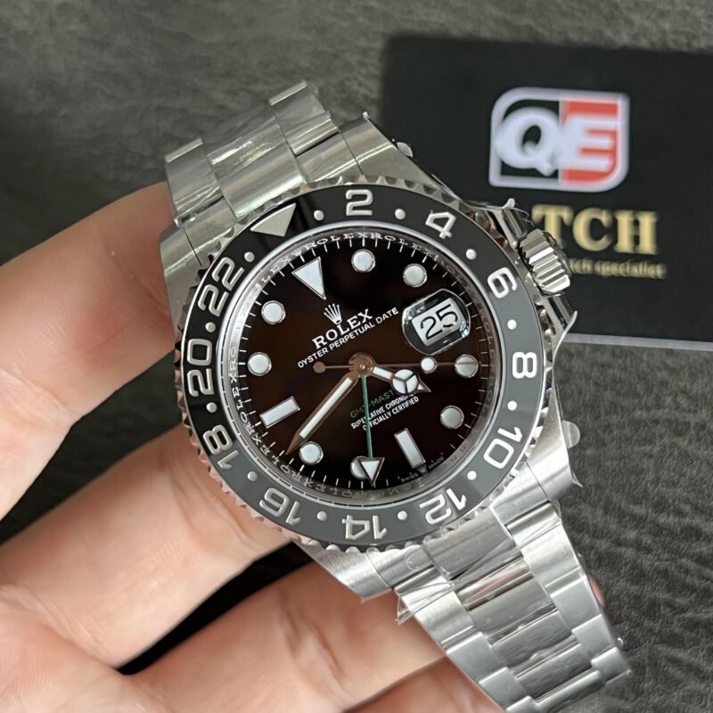 Rolex Bruce Wayne GMT Master II 126710grnr-0004 Black/Grey two-tone ceramic bezel Stainless Steel on Oyster (40mm) Super Clone