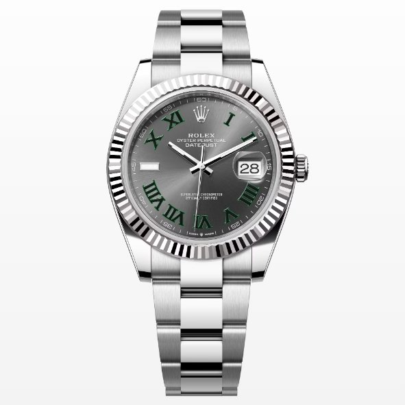 Rolex Datejust 41mm Stainless Steel 'Wimbledon' on Oyster with Fluted Bezel Super clone