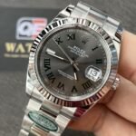 Rolex Datejust 41mm Stainless Steel 'Wimbledon' on Oyster with Fluted Bezel Super clone