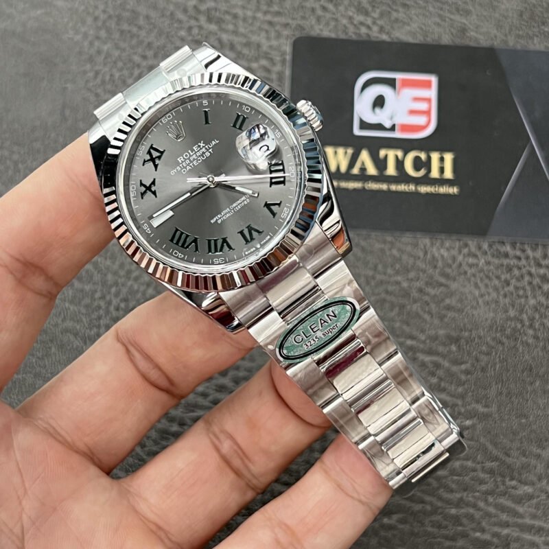 Rolex Datejust 41mm Stainless Steel 'Wimbledon' on Oyster with Fluted Bezel Super clone