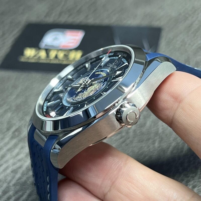 Omega Seamaster Aqua Terra 150m Co-Axial Master Chronometer GMT Worldtimer Blue Rubber Strap 43mm Super Clone