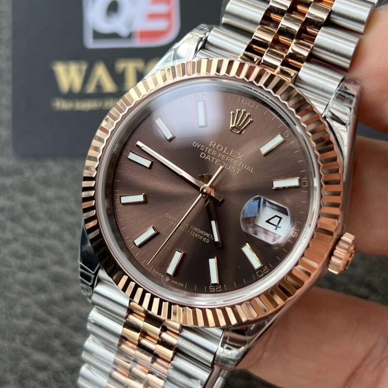 Rolex DateJust 41 m126331-0002 Two Tone Rose gold on Jubilee with Chocolate Dial Super clone