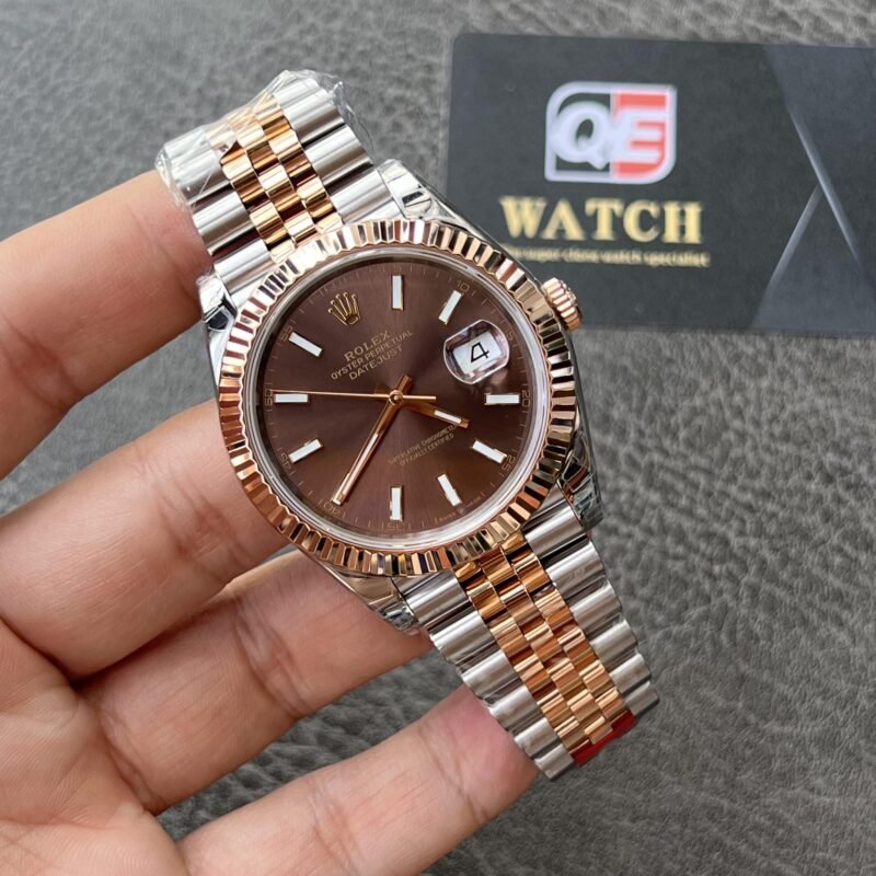 Rolex DateJust 41 m126331-0002 Two Tone Rose gold on Jubilee with Chocolate Dial Super clone