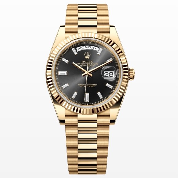 Rolex Day-Date m228238-0004 Yellow gold with Black diamond-set Dial President bracelet (40mm) Super Clone