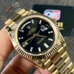 Rolex Day-Date m228238-0004 Yellow gold with Black diamond-set Dial President bracelet (40mm) Super Clone