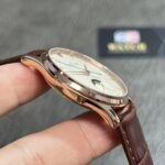 Master Ultra Thin Moon 1362520 RG Ivory Dial on Brown Leather Strap Super Clone