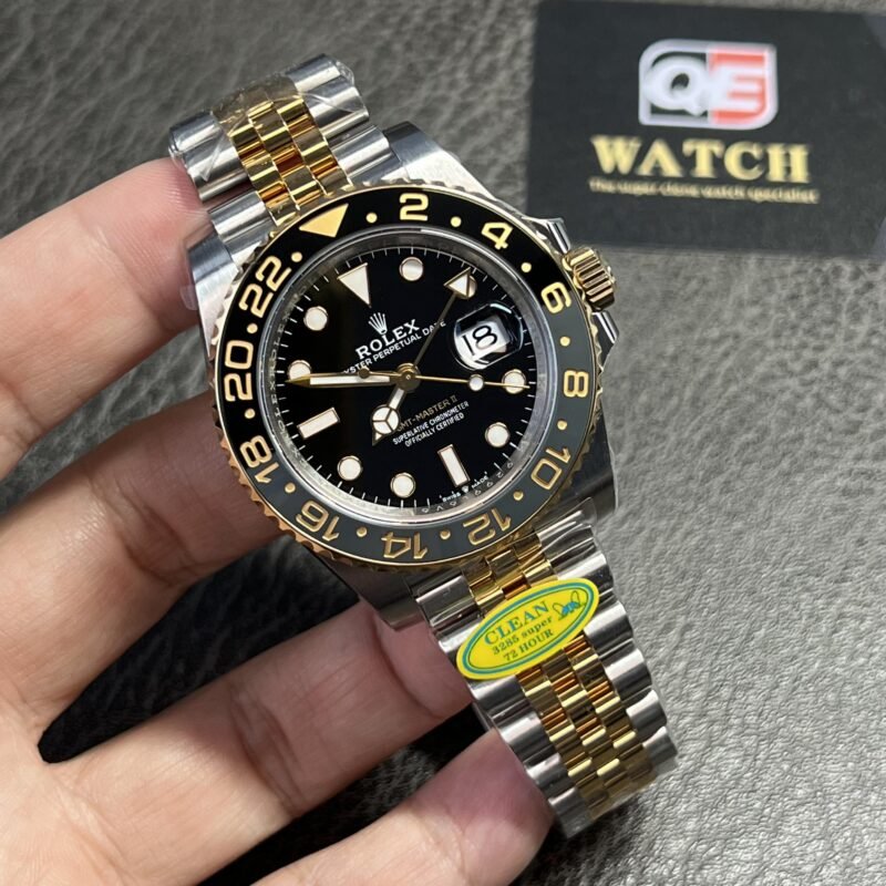 Rolex GMT Master II 126713 steel and  gold Two-Tone with Black Dial on Jubilee (40mm) Super Clone