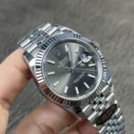 ROLEX Datejust 41 Stainless Steel on Jubilee with Rhodium Dial and Fluted Bezel Replica