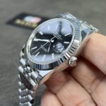 Rolex Datejust 41mm/36mm Stainless Steel on Jubilee with Black Dial and Fluted Bezel Replica