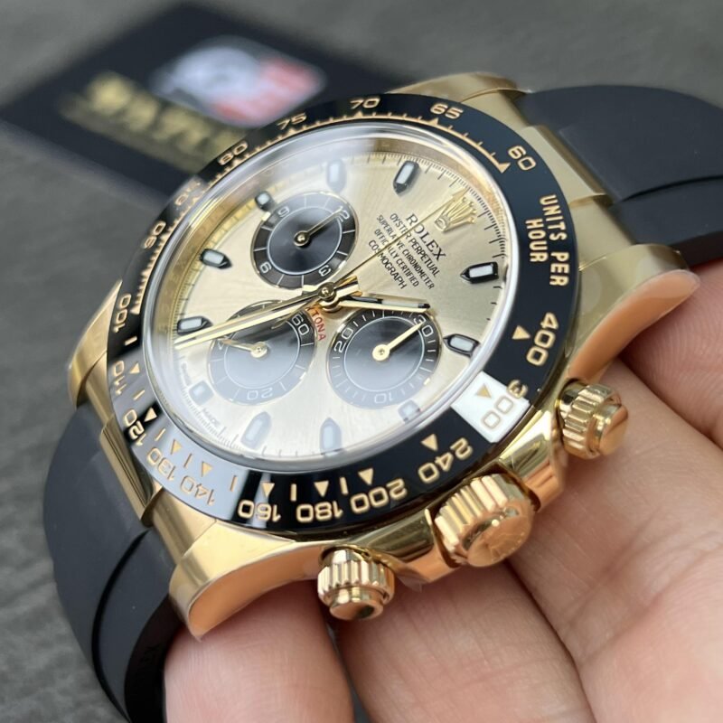 Rolex Cosmograph Daytona 116518LN Yellow Gold Oysterflex with Champagne Dial Replica