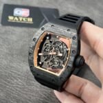 Richard Mille RM055 Black Carbon Skeleton dial Black Rubber Strap Super Clone