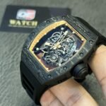 Richard Mille RM055 Black Carbon Skeleton dial Black Rubber Strap Super Clone