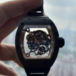 Richard Mille RM055 Black Carbon Skeleton dial Black Rubber Strap Super Clone