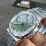 Patek Philippe Nautilus Stainless Steel with Green Dial and Diamond Bezel (40mm) Super Clone