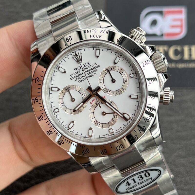 Rolex Cosmograph Daytona 116520-78590 Stainless Steel White dial 4130 movement Super Clone