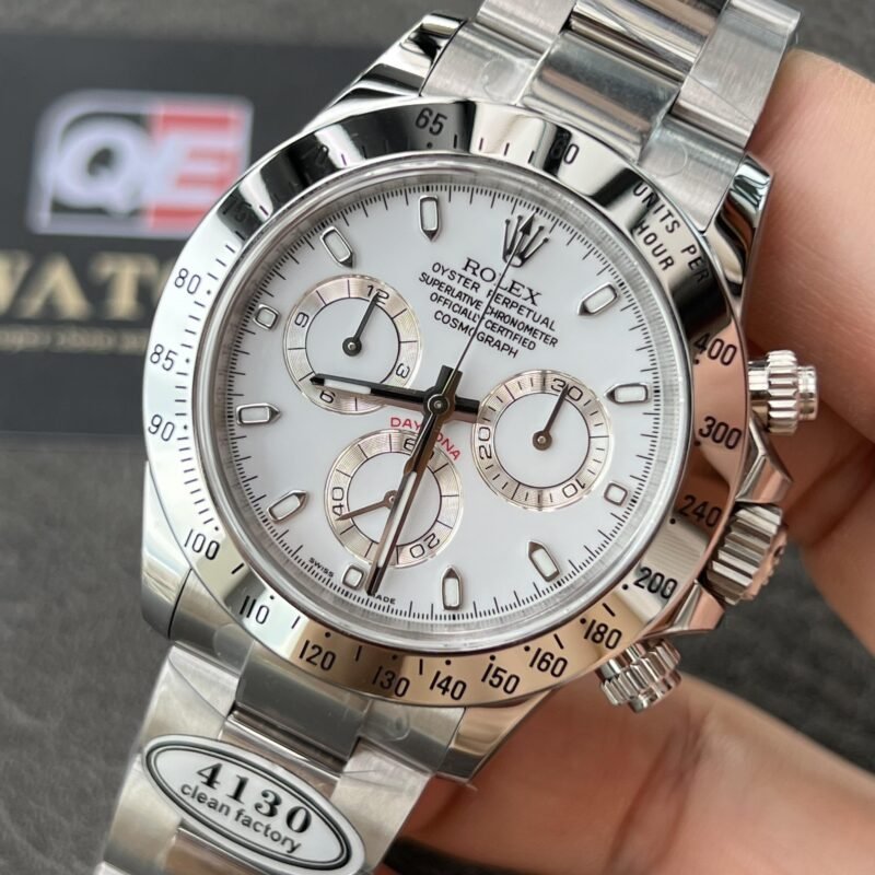 Rolex Cosmograph Daytona 116520-78590 Stainless Steel White dial 4130 movement Super Clone