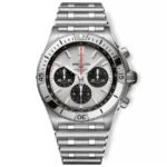 BREITLING Chronomat B01 42mm Silver Dial With stainless steel Strap AB0134101G1A1 Top replica