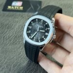 Aquanaut Stainless Steel with Black Dial on Black Rubber Strap (40mm) Super Clone