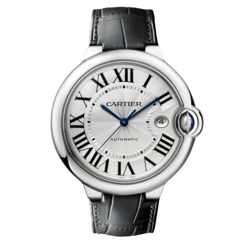 Ballon Bleu 42mm White Textured Dia Markers Dial on Black Leather Strap Replica