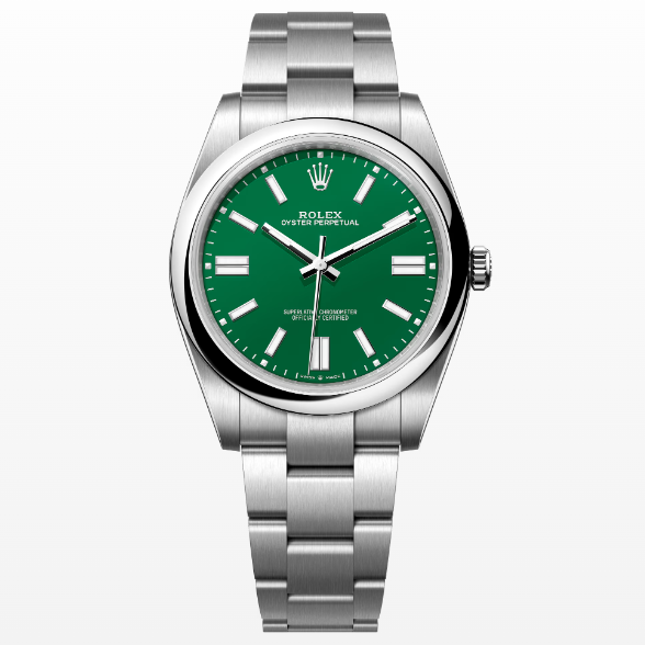 Rolex Oyster Perpetual 41mm/36mm M124330 Stainless Steel with Green Dial Oystersteel Top Replica