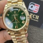 Rolex Day-Date m228238-0061 Yellow gold with Green Dial (Roman Numerals) President bracelet (40mm) Super Clone