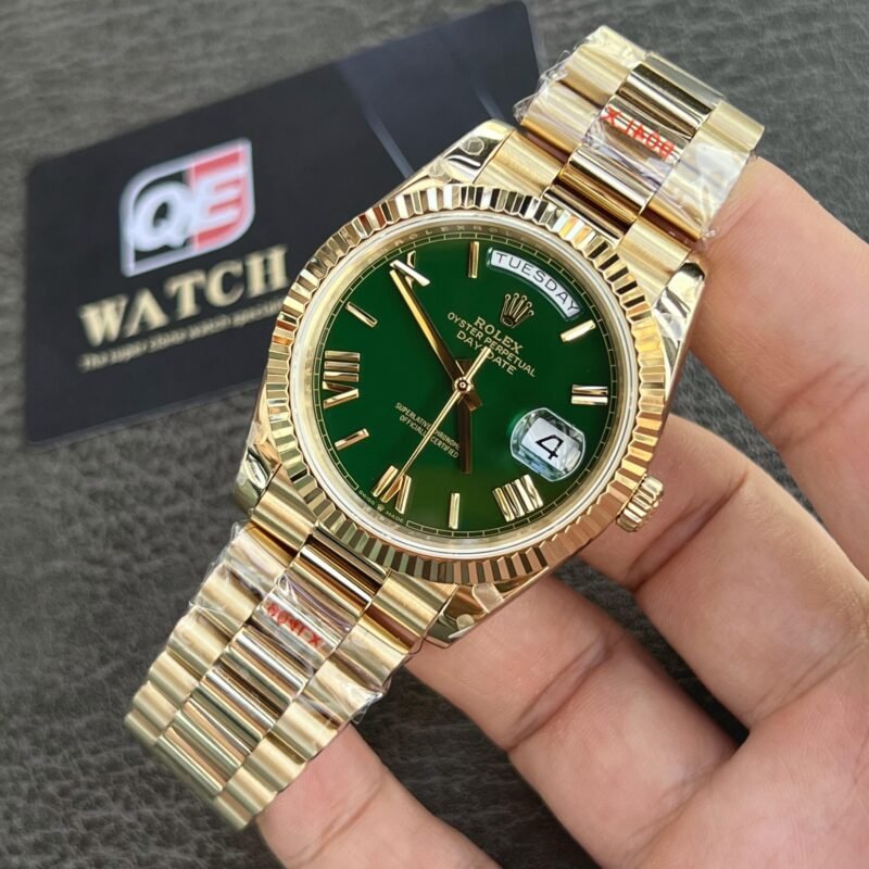 Rolex Day-Date m228238-0061 Yellow gold with Green Dial (Roman Numerals) President bracelet (40mm) Super Clone